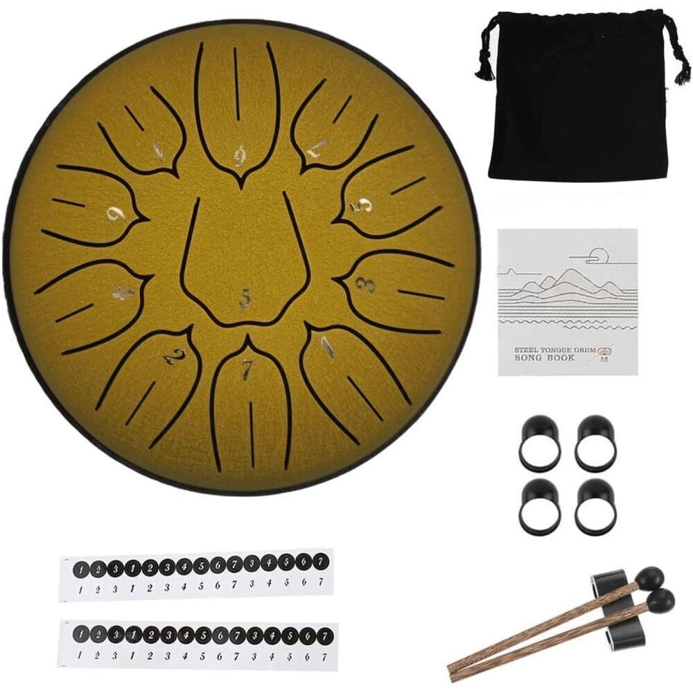 Steel Tongue Drum | Easy to Play | Relaxation & Stress Relief( 6in 11note Gold) - Picture 7 of 8